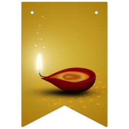 Happy Diwali Diya - Bunting Flags Vlaggetjes