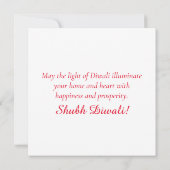 Happy Diwali Diya Festival van licht goud rood Feestdagenkaart (Achterkant)