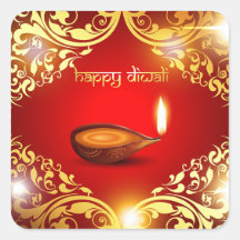 Happy Diwali Diya Festival van licht goud rood