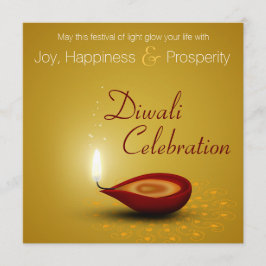 Happy Diwali Diya - Festival van Lichte Uitnodigin Kaart