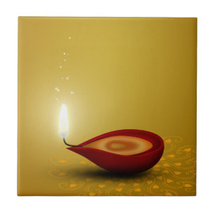 Happy Diwali Diya - keramische tegel Tegeltje