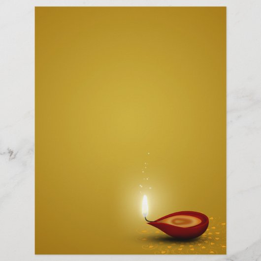 Happy Diwali Diya - Letterhead Stationery (Voorkant)