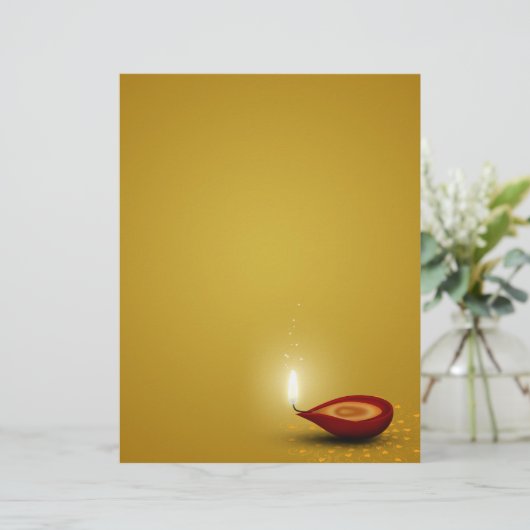 Happy Diwali Diya - Letterhead Stationery (Staand voorkant)