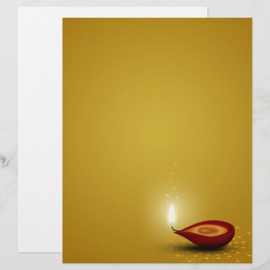 Happy Diwali Diya - Letterhead Stationery (Voorkant / Achterkant)