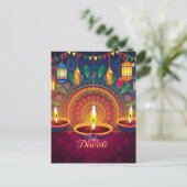 Happy Diwali Diya Mandala Festival van het Licht Feestdagenkaart (Staand voorkant)
