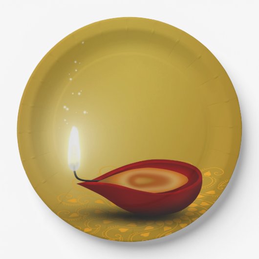 Happy Diwali Diya - Papieren Bord (Voorkant)