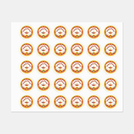 Happy Diwali Diya Stickers (Vel)