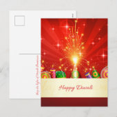 Happy Diwali Diya Vuurwerk Festival van het Licht Feestdagenkaart (Voorkant / Achterkant)