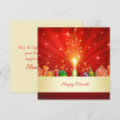 Happy Diwali Diya Vuurwerk Festival van het Licht Feestdagenkaart (Voorkant / Achterkant)