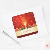 Happy Diwali Diya Vuurwerk Festival van het Licht Vierkante Sticker (Envelop)