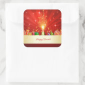 Happy Diwali Diya Vuurwerk Festival van het Licht Vierkante Sticker (Tas)