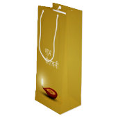 Happy Diwali Diya - Wine Gift Bag Wijn Cadeautas (Achterkant Gekanteld)