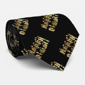 Happy Diwali Elegant Black Gold Star Typografie Stropdas (Opgerold)