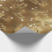 Happy Diwali Elegant Faux Gold Foil Script Cadeaupapier (Hoek)