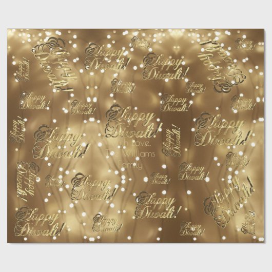 Happy Diwali Elegant Faux Gold Foil Script Cadeaupapier (Vlak)