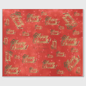 Happy Diwali Elegant Faux Gold Foil Script Red Cadeaupapier (Vlak)