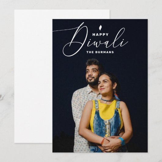 Happy Diwali. Elegant festival van lichten. India Feestdagenkaart (Voorkant / Achterkant)