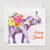 Happy Diwali (Elephant with Colorful Flowers) (Voorkant)