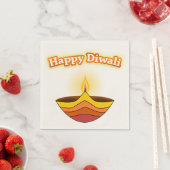 Happy Diwali en Diya Lamp Servetten (Insitu)