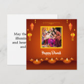 Happy Diwali Familiefoto Gepersonaliseerde Groet Feestdagenkaart (Voorkant / Achterkant)