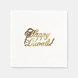 Happy Diwali Faux Gold Foil Typografie Elegant Servet