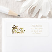 Happy Diwali Faux Gold Foil Typografie Etiket (Insitu)