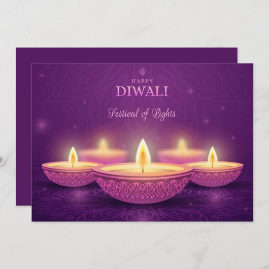 Happy Diwali Feestdagenkaart (Voorkant / Achterkant)