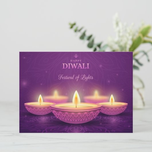 Happy Diwali Feestdagenkaart (Staand voorkant)