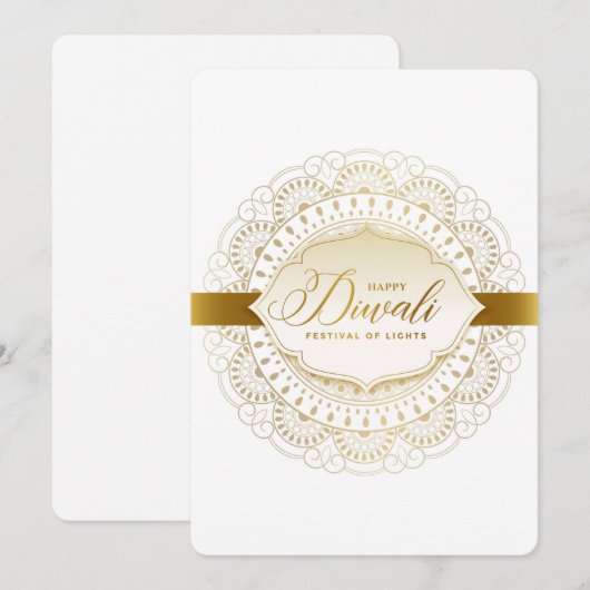 Happy Diwali Feestdagenkaart (Voorkant / Achterkant)