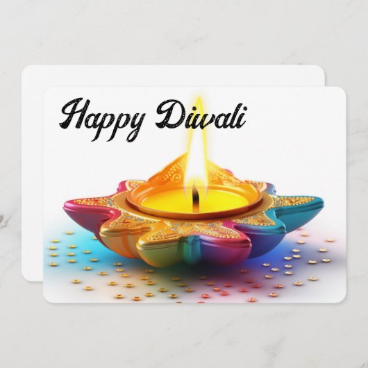 Happy Diwali Feestdagenkaart (Voorkant / Achterkant)