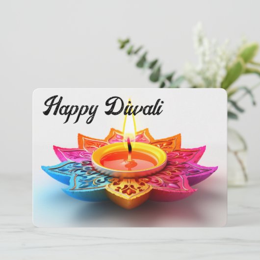 Happy Diwali Feestdagenkaart (Staand voorkant)