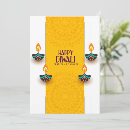 Happy Diwali Feestdagenkaart (Staand voorkant)