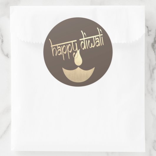 Happy Diwali Festival of Light Ronde Sticker (Tas)