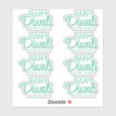 Happy Diwali Festival of Lights Aqua Deepavali Sticker (Vel)