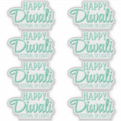 Happy Diwali Festival of Lights Aqua Deepavali Sticker (Voorkant)