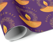 Happy Diwali Festival of Lights Paarse Cadeaupapier (Rol Hoek)