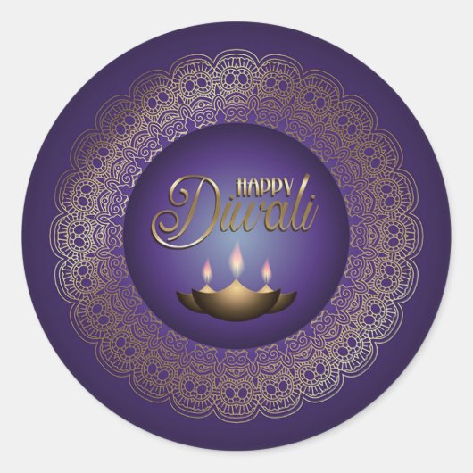 Happy Diwali Festival of Lights Ronde Sticker (Voorkant)
