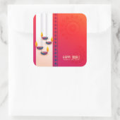 Happy Diwali - Festival of Lights Vierkante Sticker (Tas)