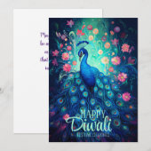 Happy Diwali Festival van Lichten Peacock Feestdagenkaart (Voorkant / Achterkant)