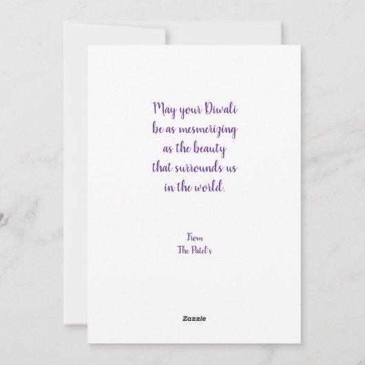 Happy Diwali Festival van Lichten Peacock Feestdagenkaart (Achterkant)