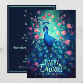 Happy Diwali Festival van Lichten Peacock Kaart
