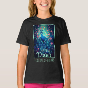 Happy Diwali Festival van Lichten Peacock T-shirt