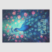 Happy Diwali Festival van Lichten Peacock Tissuepapier (Voorkant)