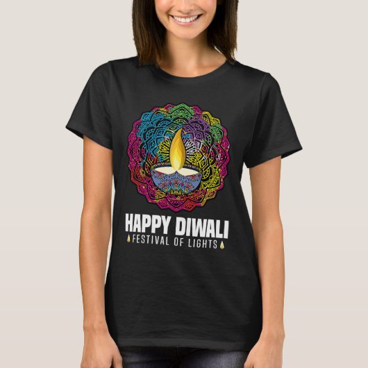 Happy Diwali Festival van Lights Hindu-feestdag T-shirt (Voorkant)
