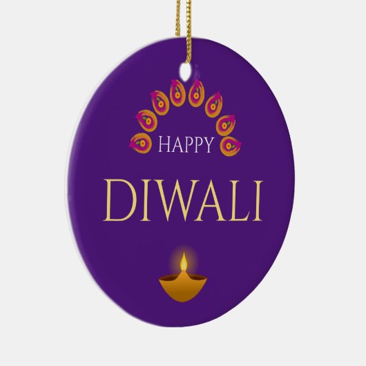 Happy Diwali Festival van Lights Hindu Keramisch Ornament (Rechts)
