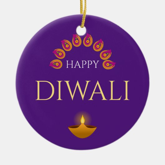 Happy Diwali Festival van Lights Hindu Keramisch Ornament (Voorkant)