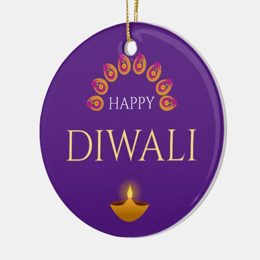 Happy Diwali Festival van Lights Hindu Keramisch Ornament (Links)