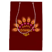 Happy Diwali Festival van Lights Hindu Medium Cadeauzakje (Achterkant)