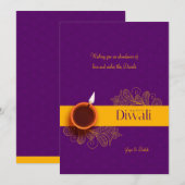 Happy Diwali Flat Vakantie Kaart (Voorkant / Achterkant)