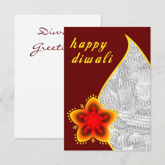happy diwali fotokaart : lichtvenster (Voorkant / Achterkant)